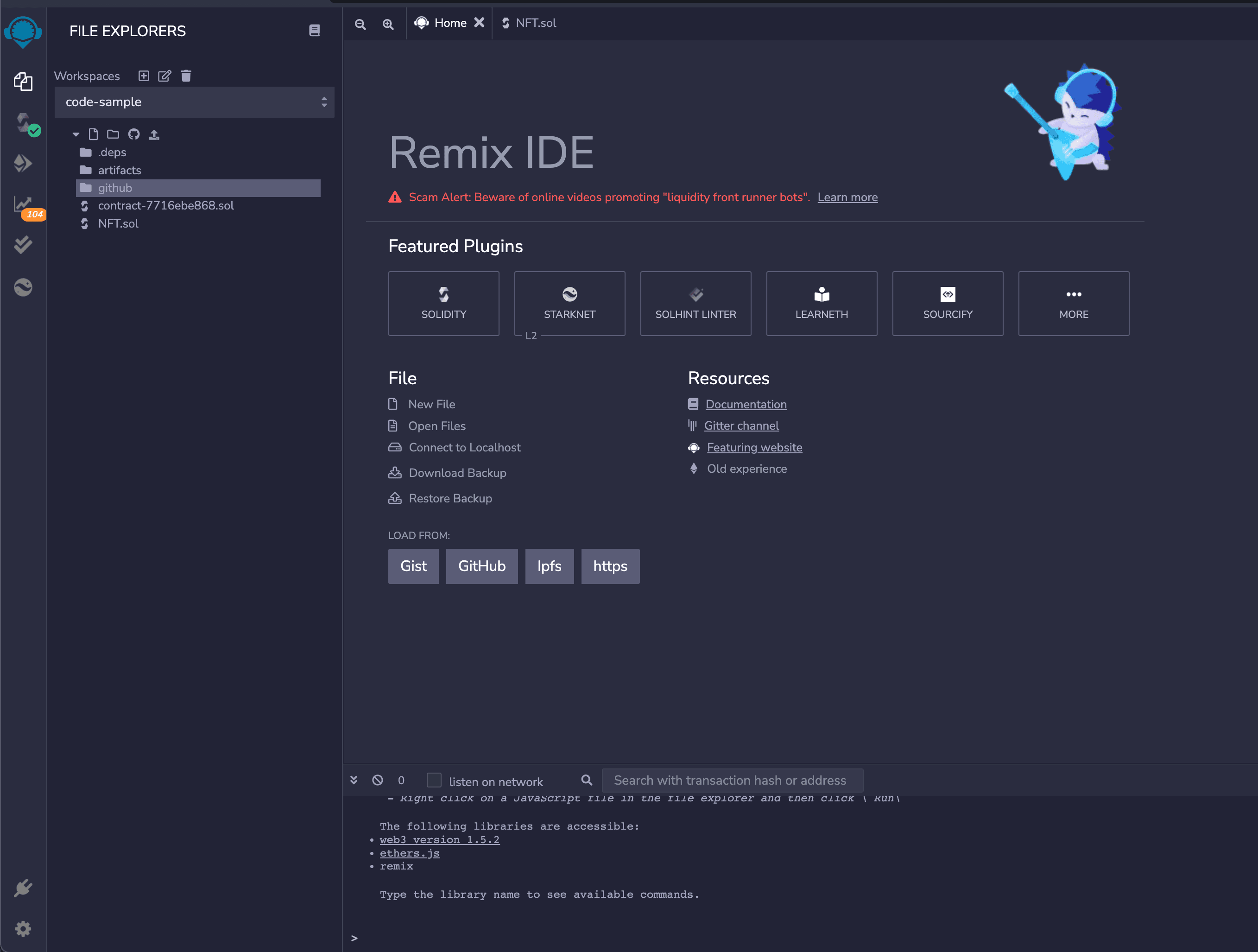 remix Subnet evm sc home